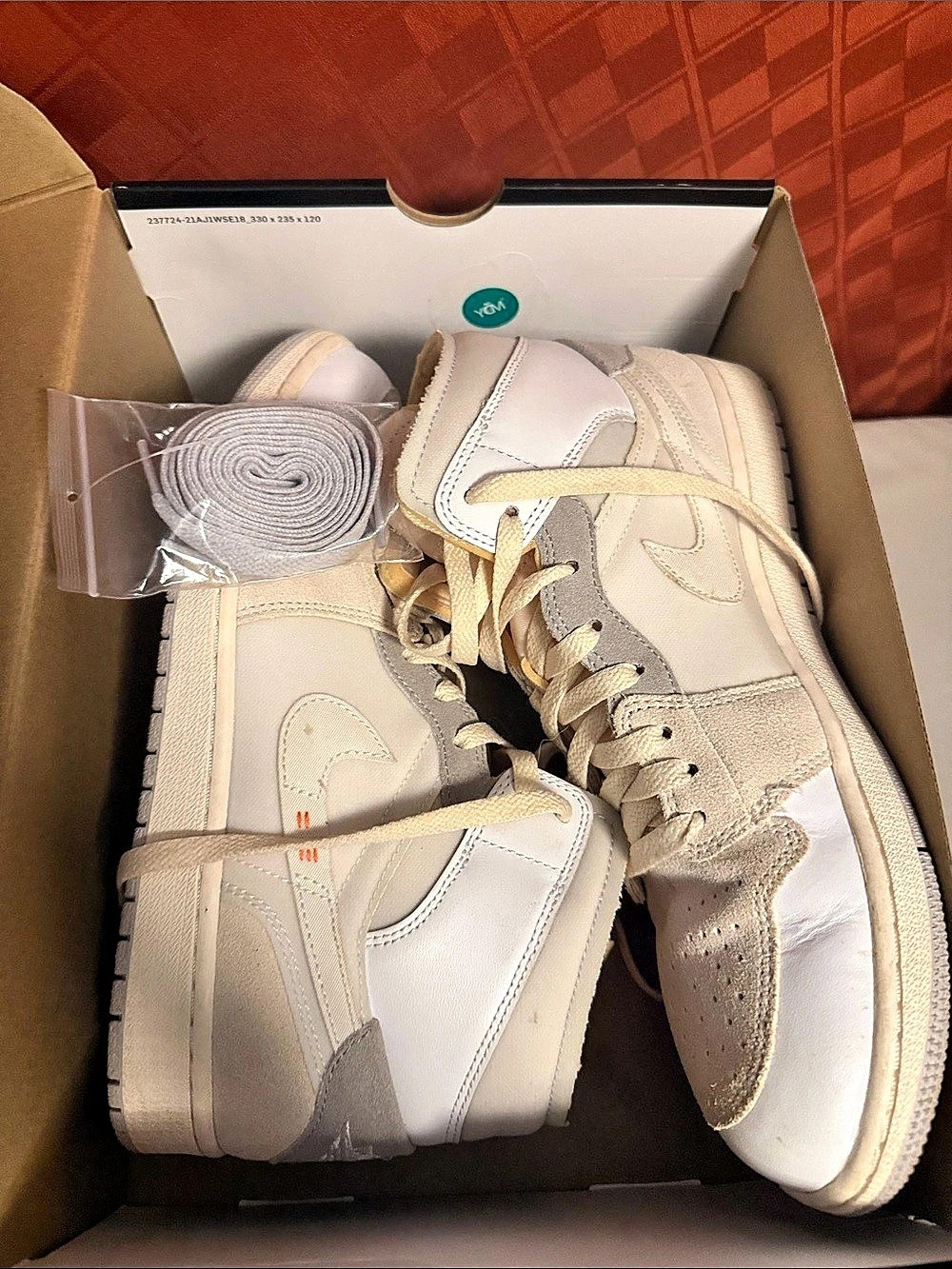 Nike Air Jordan 1 Mid SE Craft Sneakers White & Beige US 10 NWT